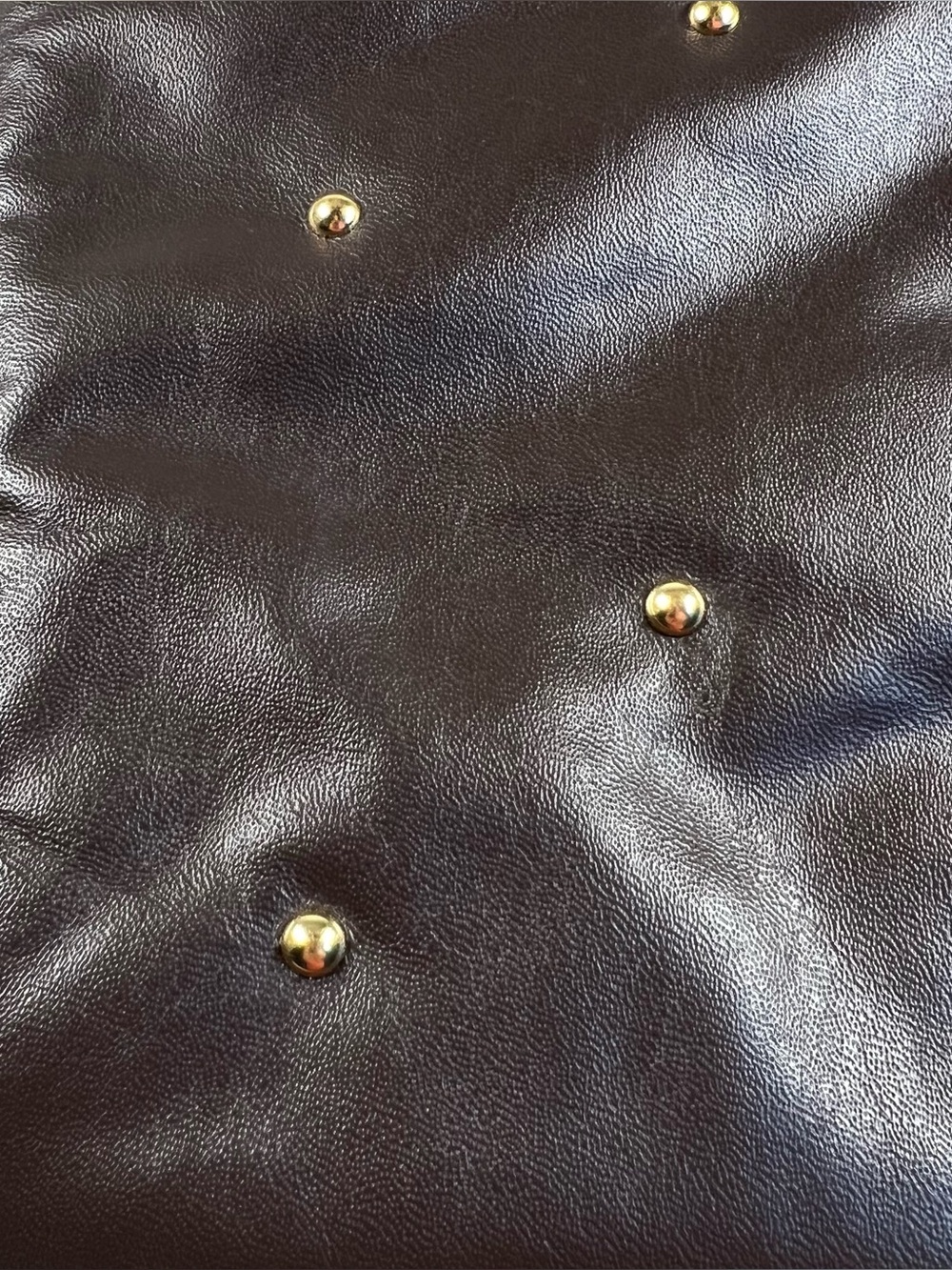 Vintage Pruse Genuine Leather Made in USA Brown Studded - Picture 3 of 10